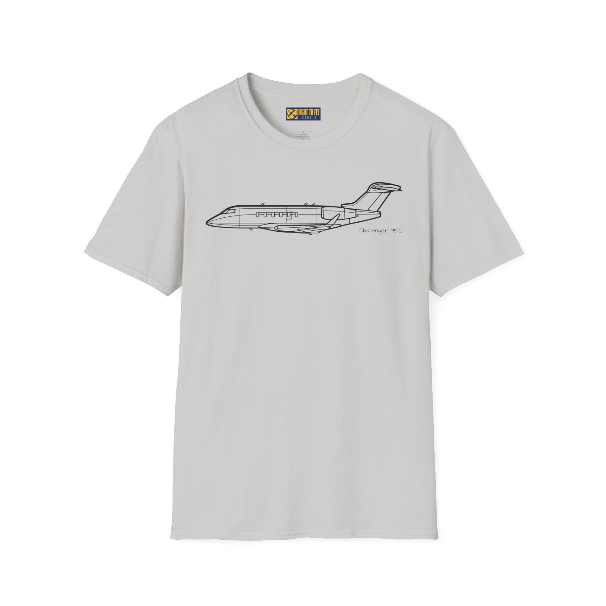 Challenger 350 T-Shirt – Private Jet Side Profile Aviation Tee - Pilot gifts - WWII warbird t-shirt