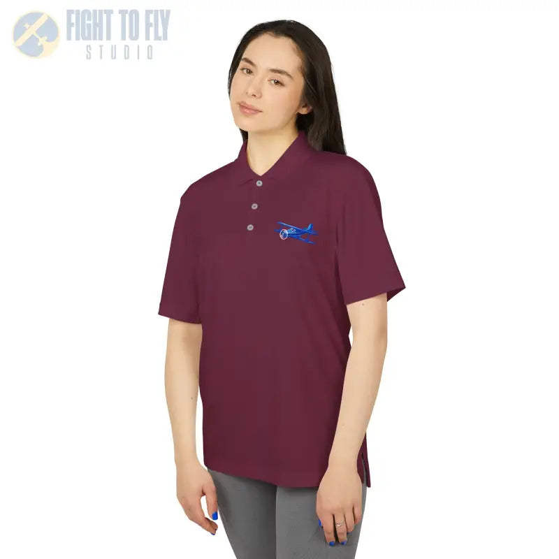 Classic Civil Biplane Performance Polo - T-Shirt - Pilot gifts - WWII warbird t-shirt