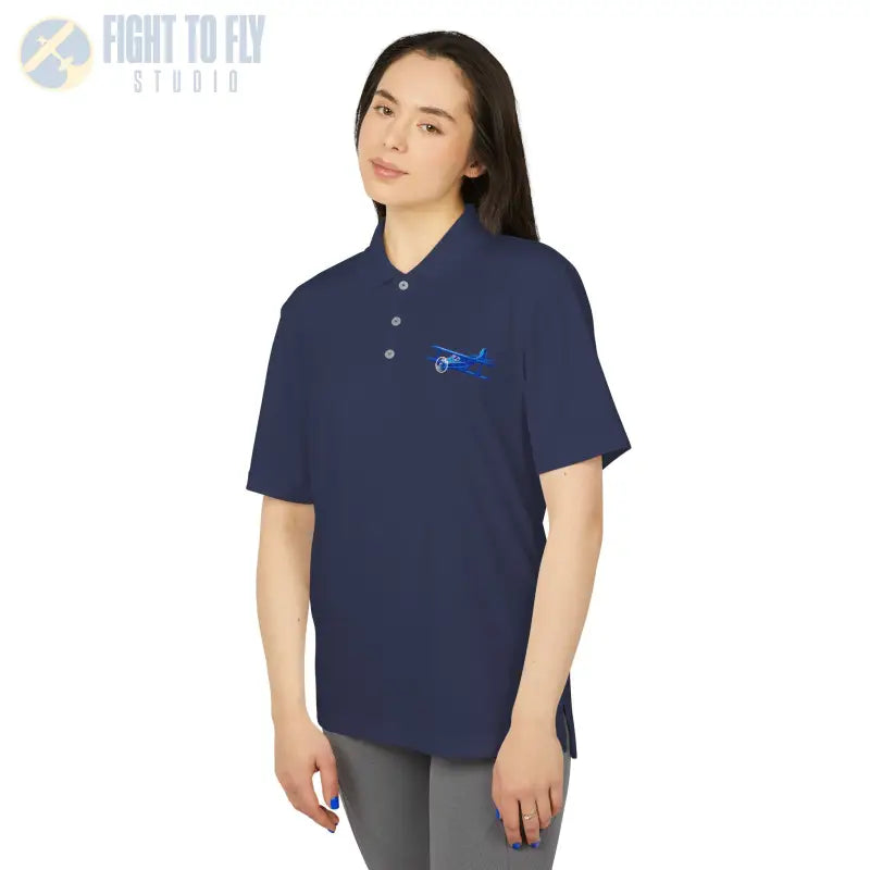 Classic Civil Biplane Performance Polo - T-Shirt - Pilot gifts - WWII warbird t-shirt