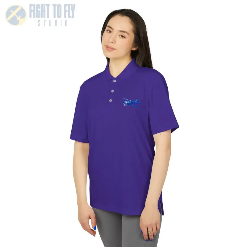 Classic Civil Biplane Performance Polo - T-Shirt - Pilot gifts - WWII warbird t-shirt
