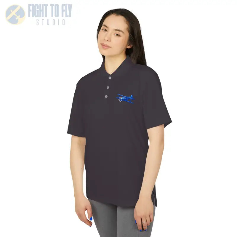 Classic Civil Biplane Performance Polo - T-Shirt - Pilot gifts - WWII warbird t-shirt