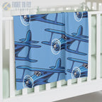 Classic Wings Baby Blanket – Vintage Blue Biplane Design - Home Decor - Pilot gifts - WWII warbird t-shirt