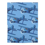 Classic Wings Baby Blanket – Vintage Blue Biplane Design - Home Decor - Pilot gifts - WWII warbird t-shirt