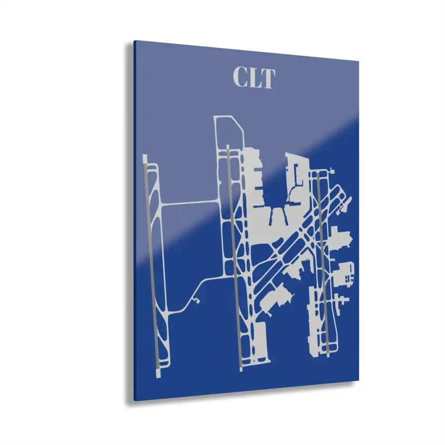 CLT - Charlotte Douglas International Acrylic Print - Home Decor - Gifts for pilots - Aviation apparel