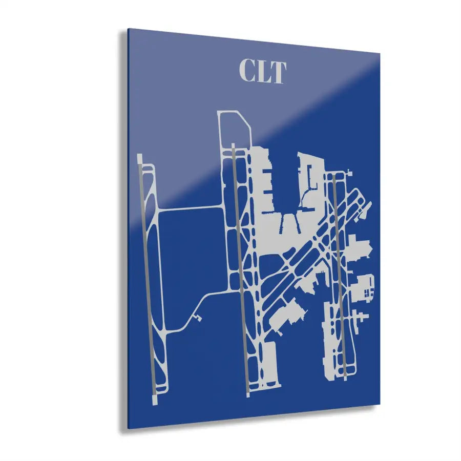 CLT - Charlotte Douglas International Acrylic Print - Home Decor - Gifts for pilots - Aviation apparel