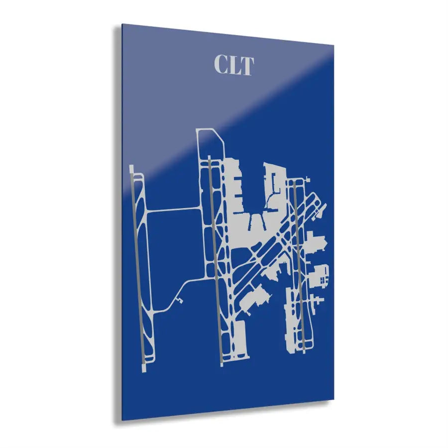 CLT - Charlotte Douglas International Acrylic Print - Home Decor - Gifts for pilots - Aviation apparel