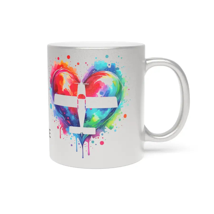 Colorful Aircraft - Fly Live Inspire Splash Metallic Mug – Perfect for Coffee Lovers & Gift Giving - Gifts pilots