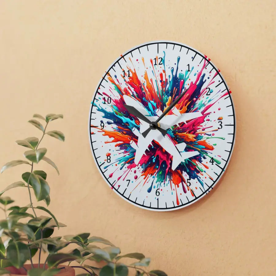 Colorful Airliner Acrylic Wall Clock - Perfect Gift for Travel Lovers - Home Decor - Pilot gifts - WWII warbird t-shirt