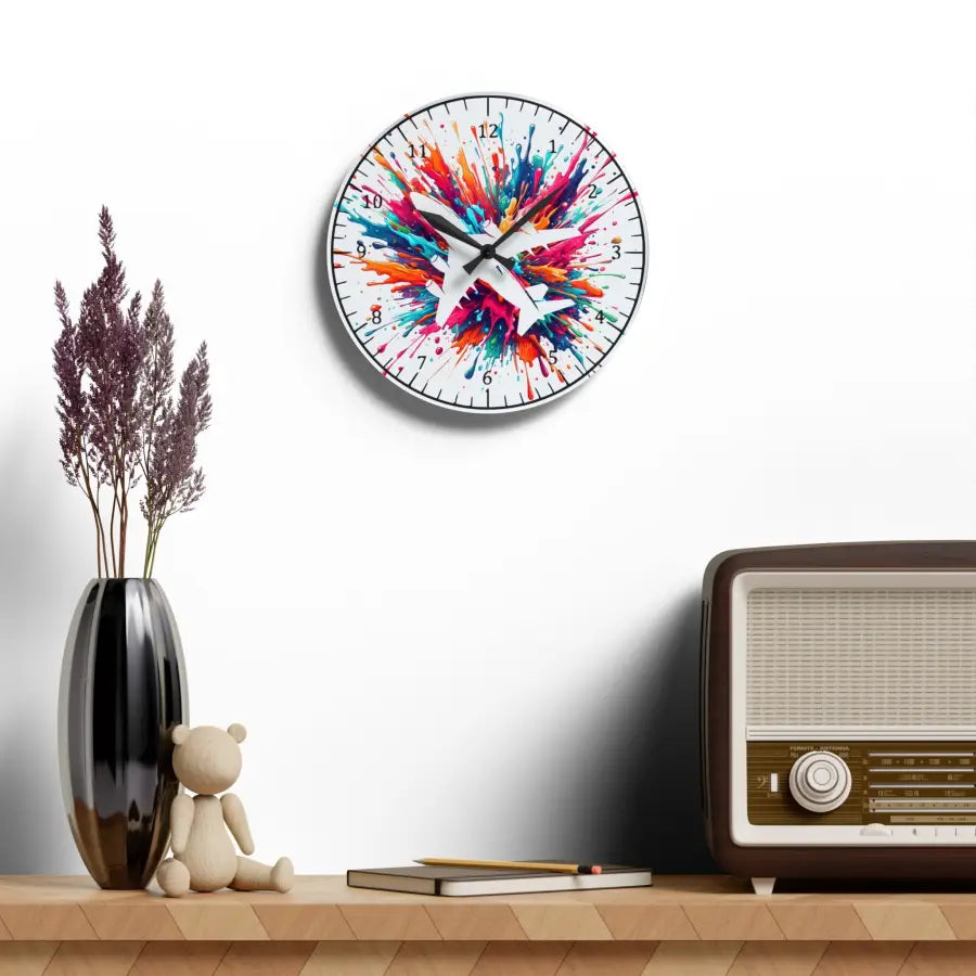 Colorful Airliner Acrylic Wall Clock - Perfect Gift for Travel Lovers - Home Decor - Pilot gifts - WWII warbird t-shirt