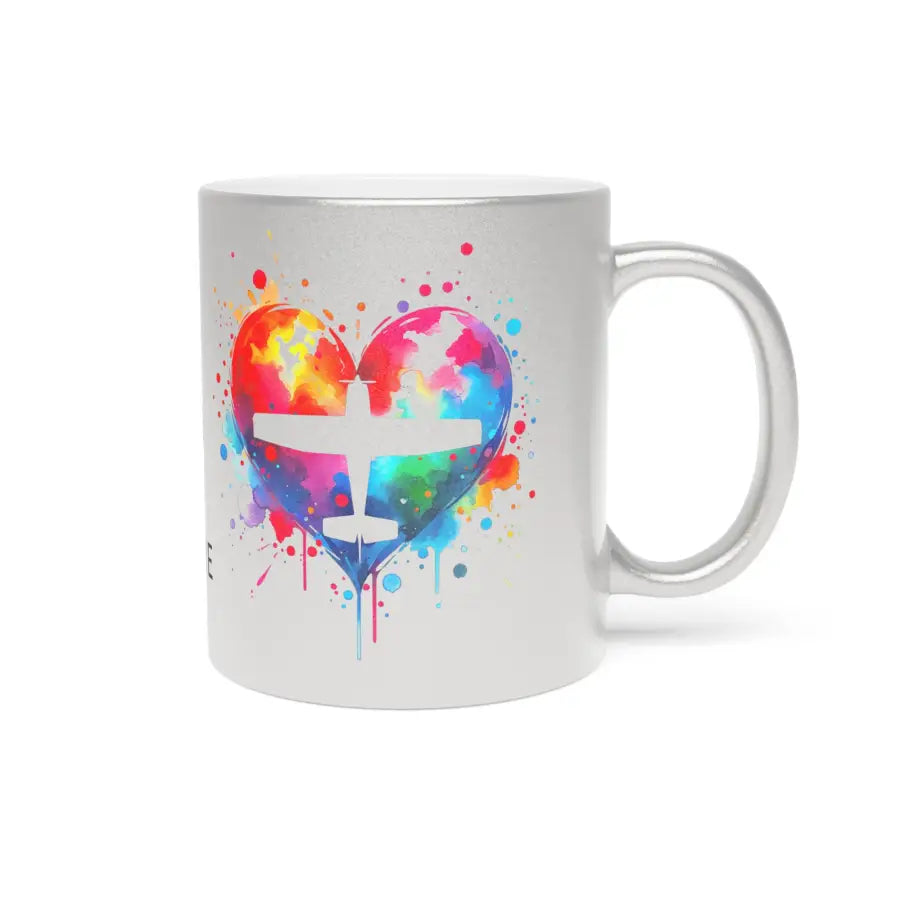 Colorful Cessna - Fly Live Inspire Splash Metallic Mug – Perfect for Coffee Lovers & Gift Giving - Gifts pilots