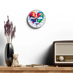 Colorful Heart Airplane Acrylic Wall Clock - Perfect Gift for Aviation Lovers and Home Decor - Pilot gifts - WWII