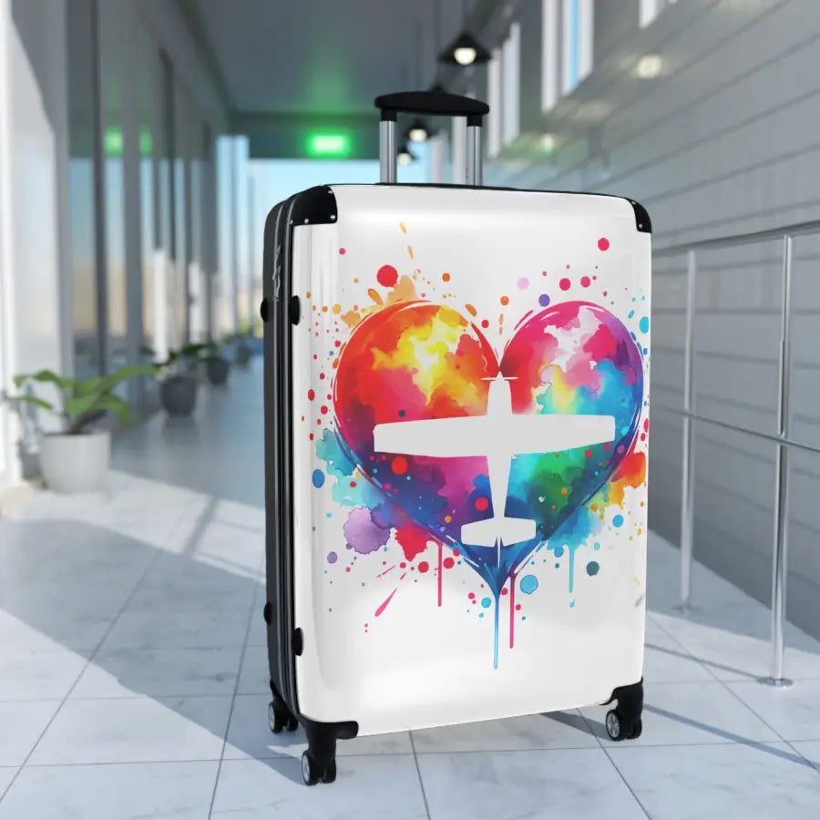 Colorful Heart Travel Suitcase - Perfect for Adventurers and Travelers - Bags - Gifts pilots - Aviation apparel