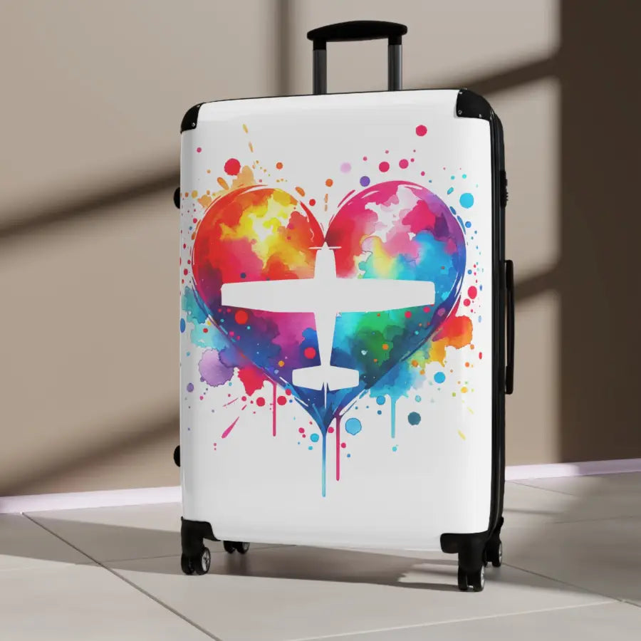 Colorful Heart Travel Suitcase - Perfect for Adventurers and Travelers - Bags - Gifts pilots - Aviation apparel