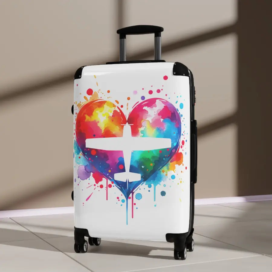 Colorful Heart Travel Suitcase - Perfect for Adventurers and Travelers - Bags - Gifts pilots - Aviation apparel