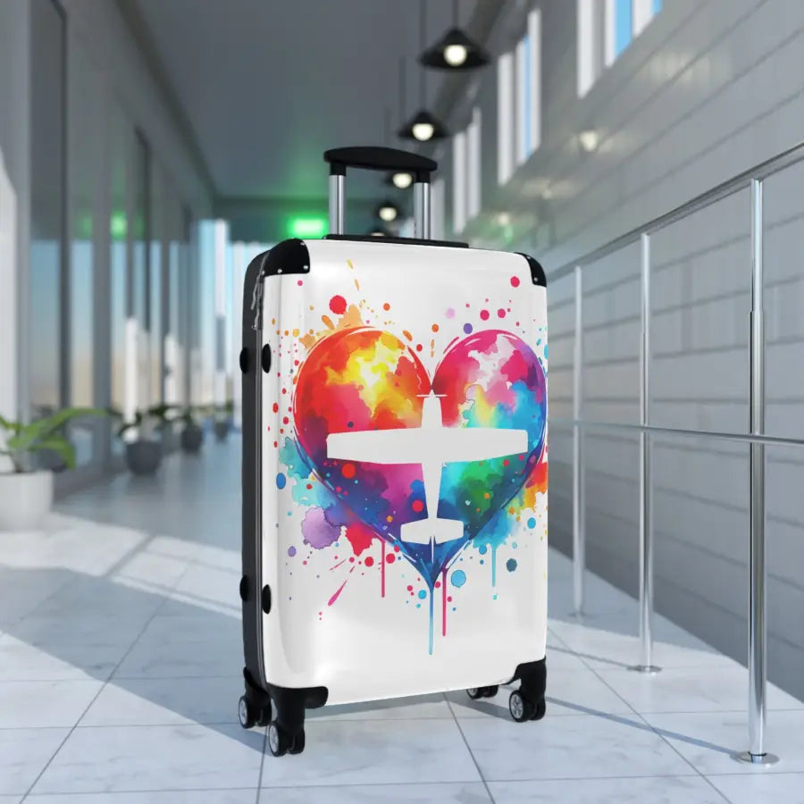 Colorful Heart Travel Suitcase - Perfect for Adventurers and Travelers - Bags - Gifts pilots - Aviation apparel