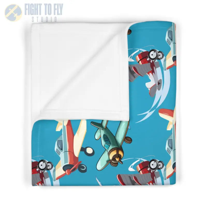 Colorful Skies Baby Blanket – Biplane and Airplane Friends - Home Decor - Pilot gifts - WWII warbird t-shirt