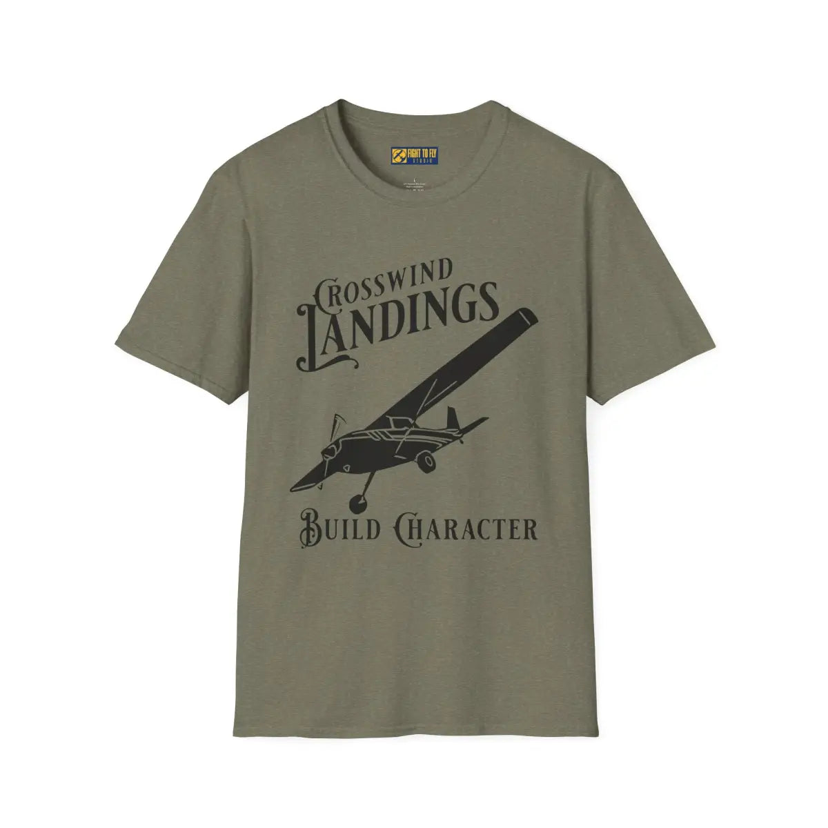 Crosswind Landings Build Character - Tee - T-Shirt - Pilot gifts - WWII warbird t-shirt