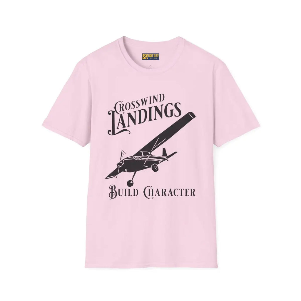 Crosswind Landings Build Character - Tee - T-Shirt - Pilot gifts - WWII warbird t-shirt
