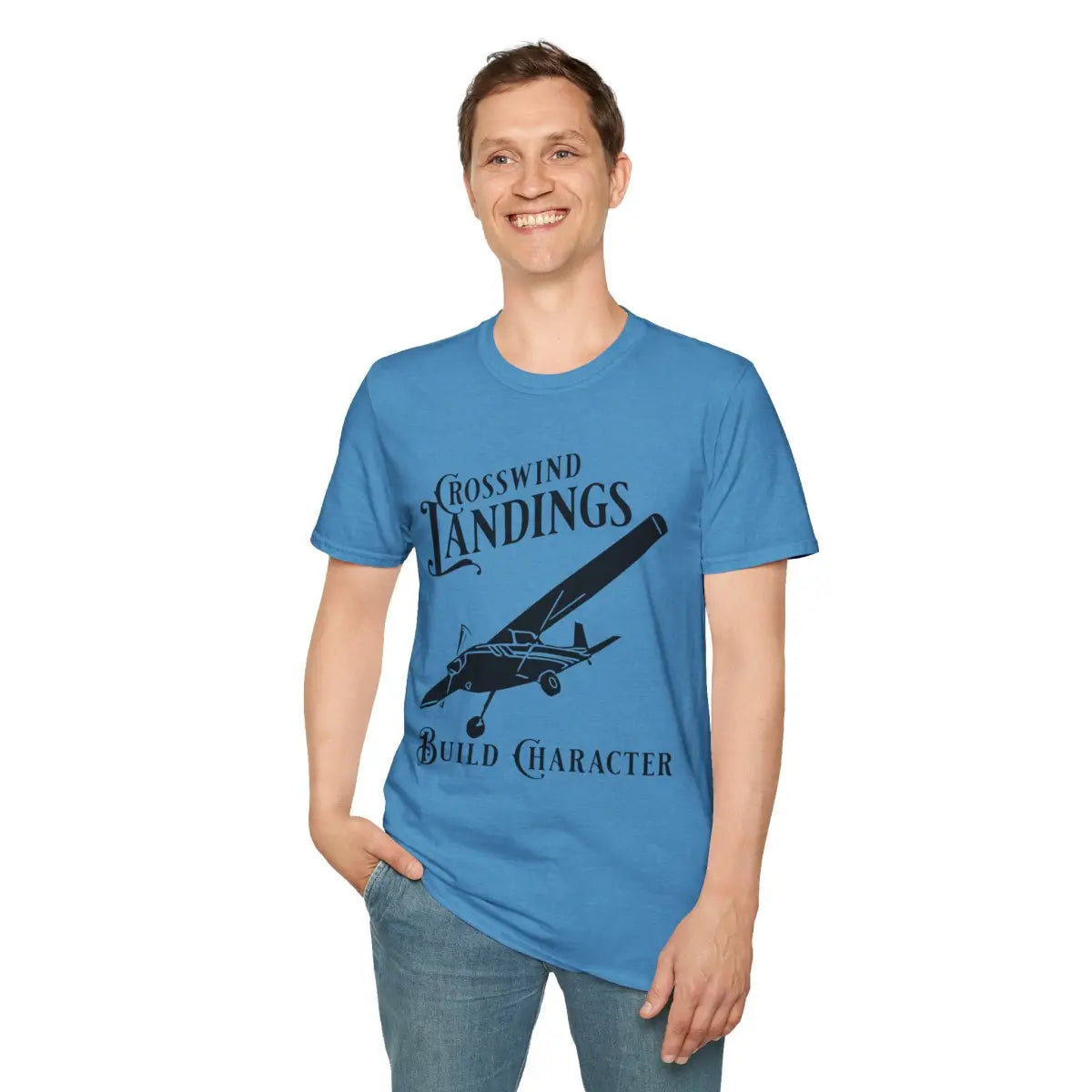 Crosswind Landings Build Character - Tee - T-Shirt - Pilot gifts - WWII warbird t-shirt