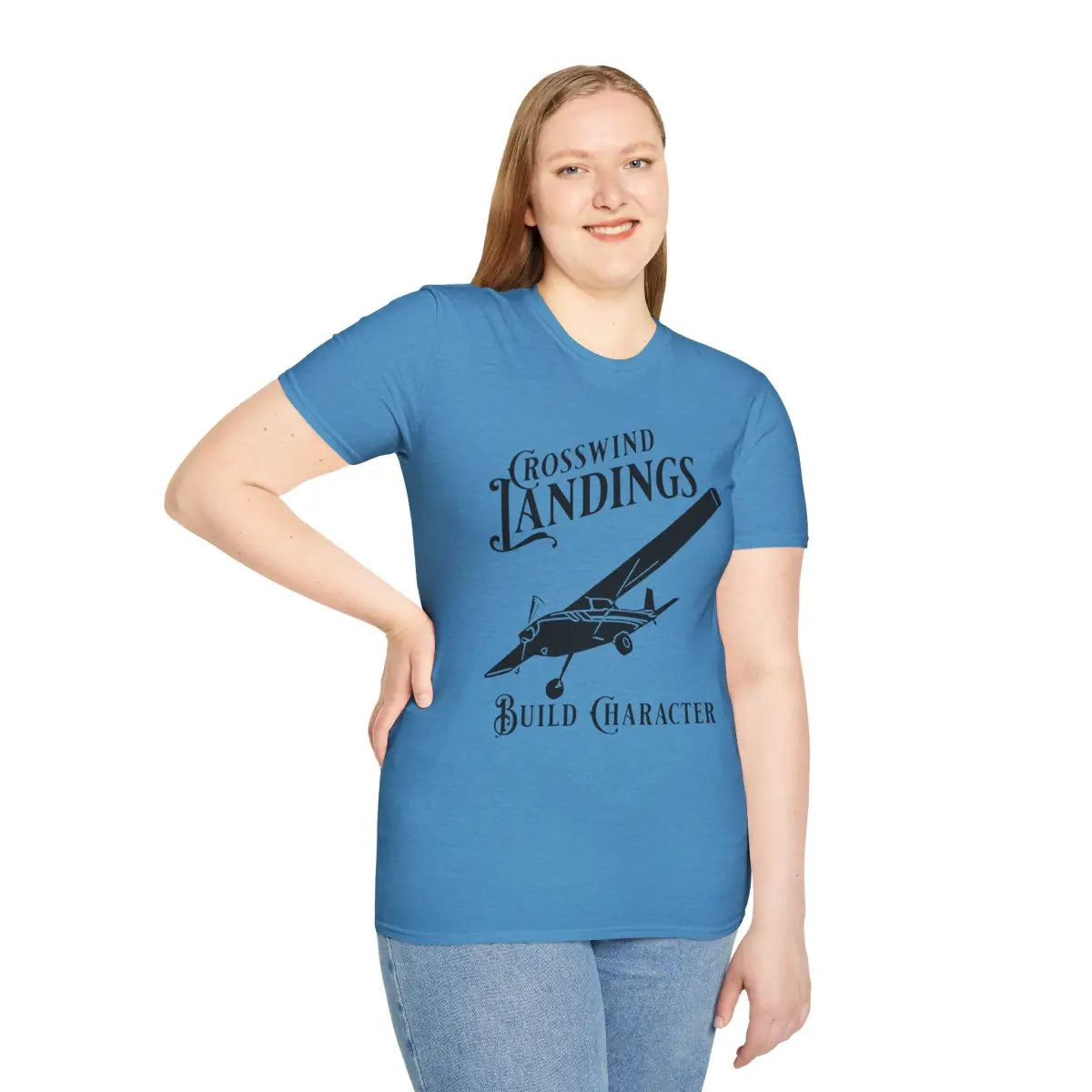 Crosswind Landings Build Character - Tee - T-Shirt - Pilot gifts - WWII warbird t-shirt