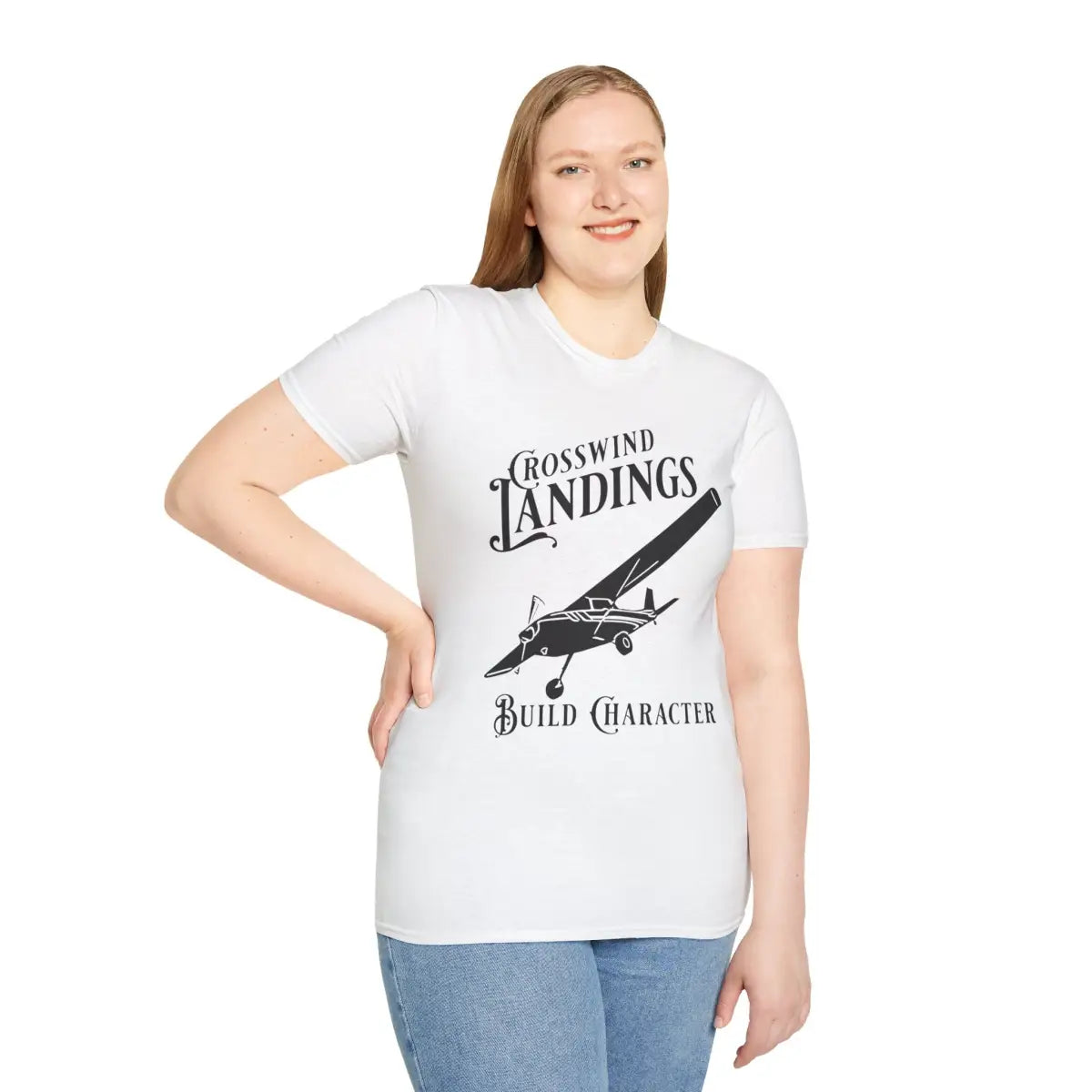 Crosswind Landings Build Character - Tee - T-Shirt - Pilot gifts - WWII warbird t-shirt