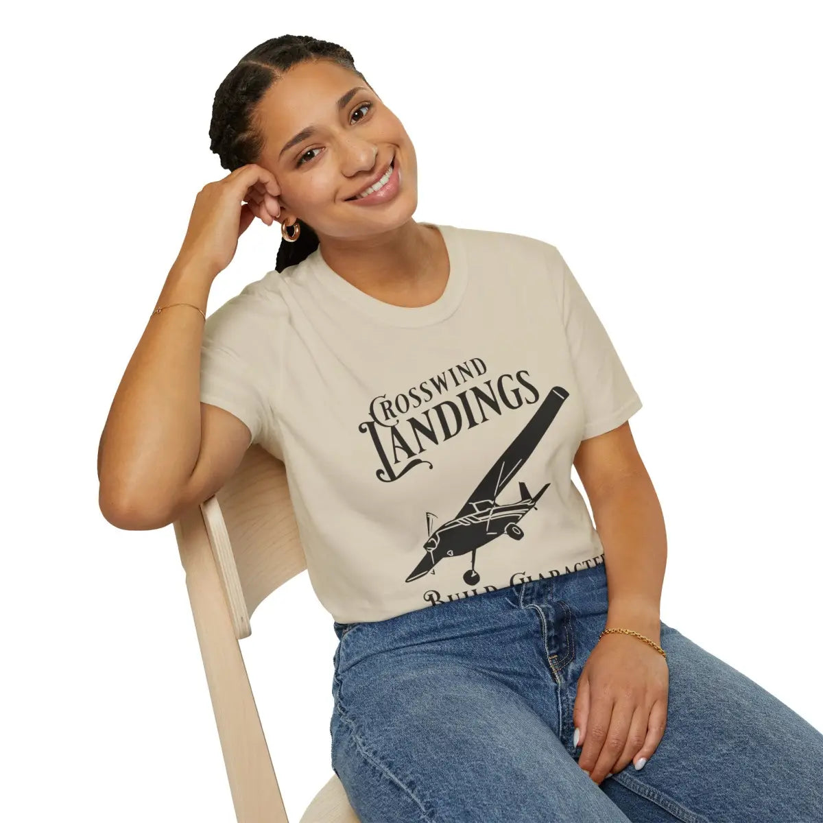 Crosswind Landings Build Character - Tee - T-Shirt - Pilot gifts - WWII warbird t-shirt