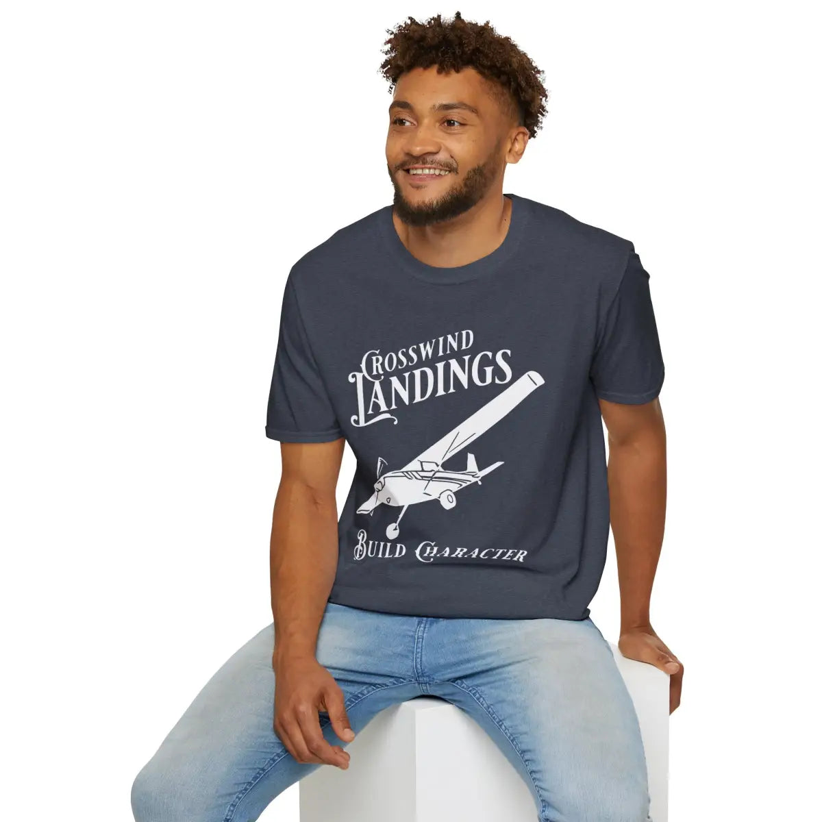 Crosswind Landings Build Character - Tee - T-Shirt - Pilot gifts - WWII warbird t-shirt