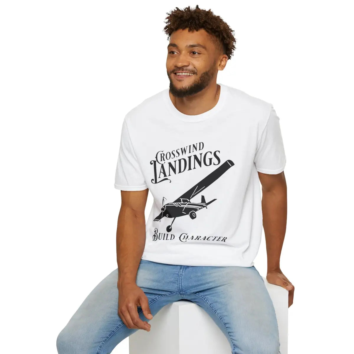 Crosswind Landings Build Character - Tee - T-Shirt - Pilot gifts - WWII warbird t-shirt