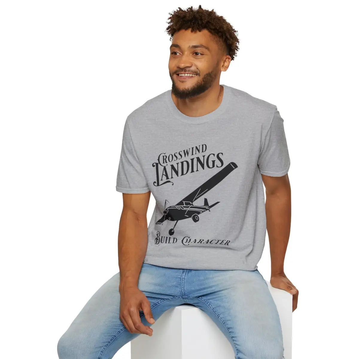 Crosswind Landings Build Character - Tee - T-Shirt - Pilot gifts - WWII warbird t-shirt