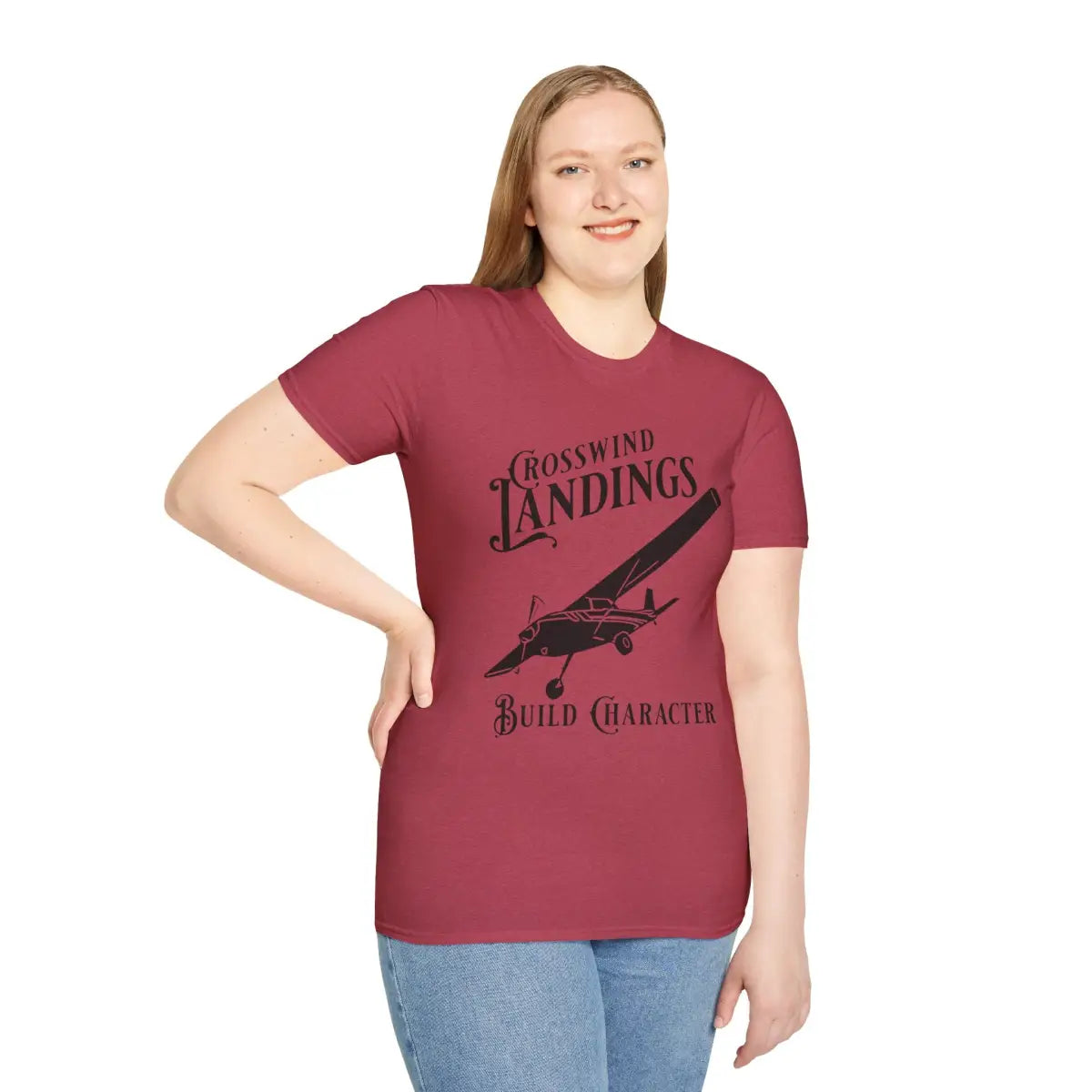 Crosswind Landings Build Character - Tee - T-Shirt - Gifts for pilots - Aviation apparel