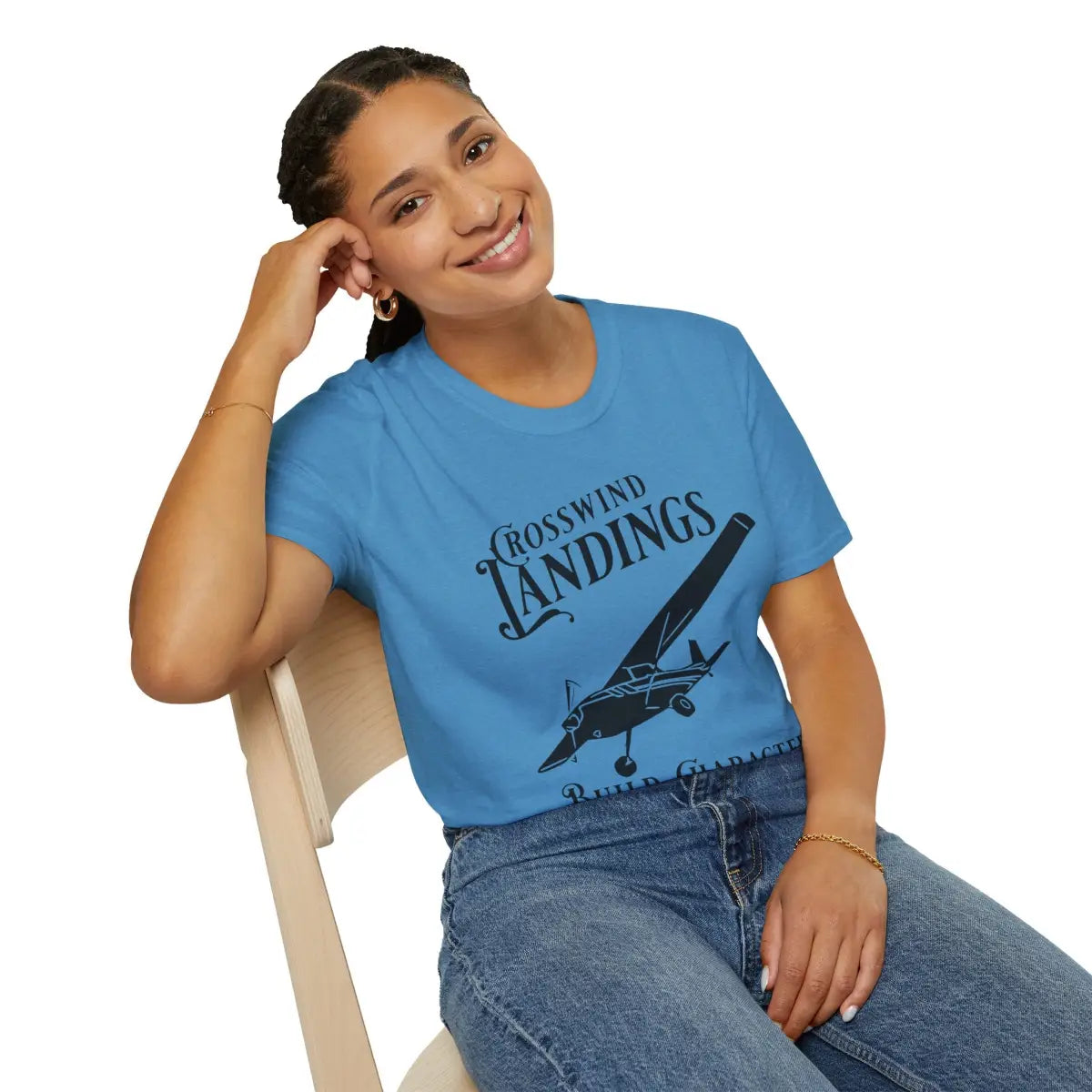 Crosswind Landings Build Character - Tee - T-Shirt - Gifts for pilots - Aviation apparel