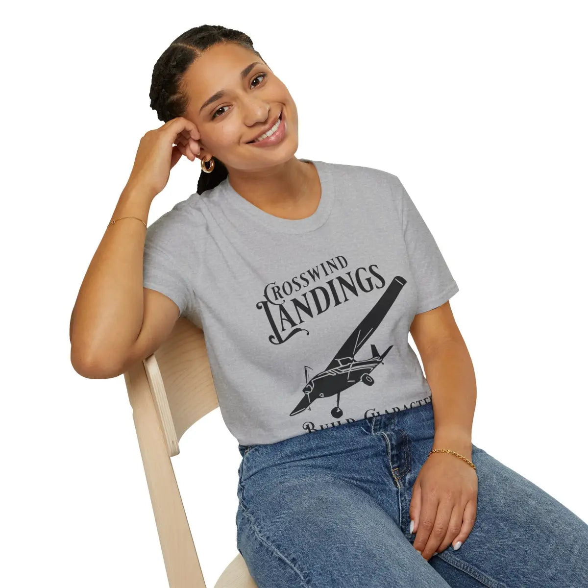 Crosswind Landings Build Character - Tee - T-Shirt - Pilot gifts - WWII warbird t-shirt