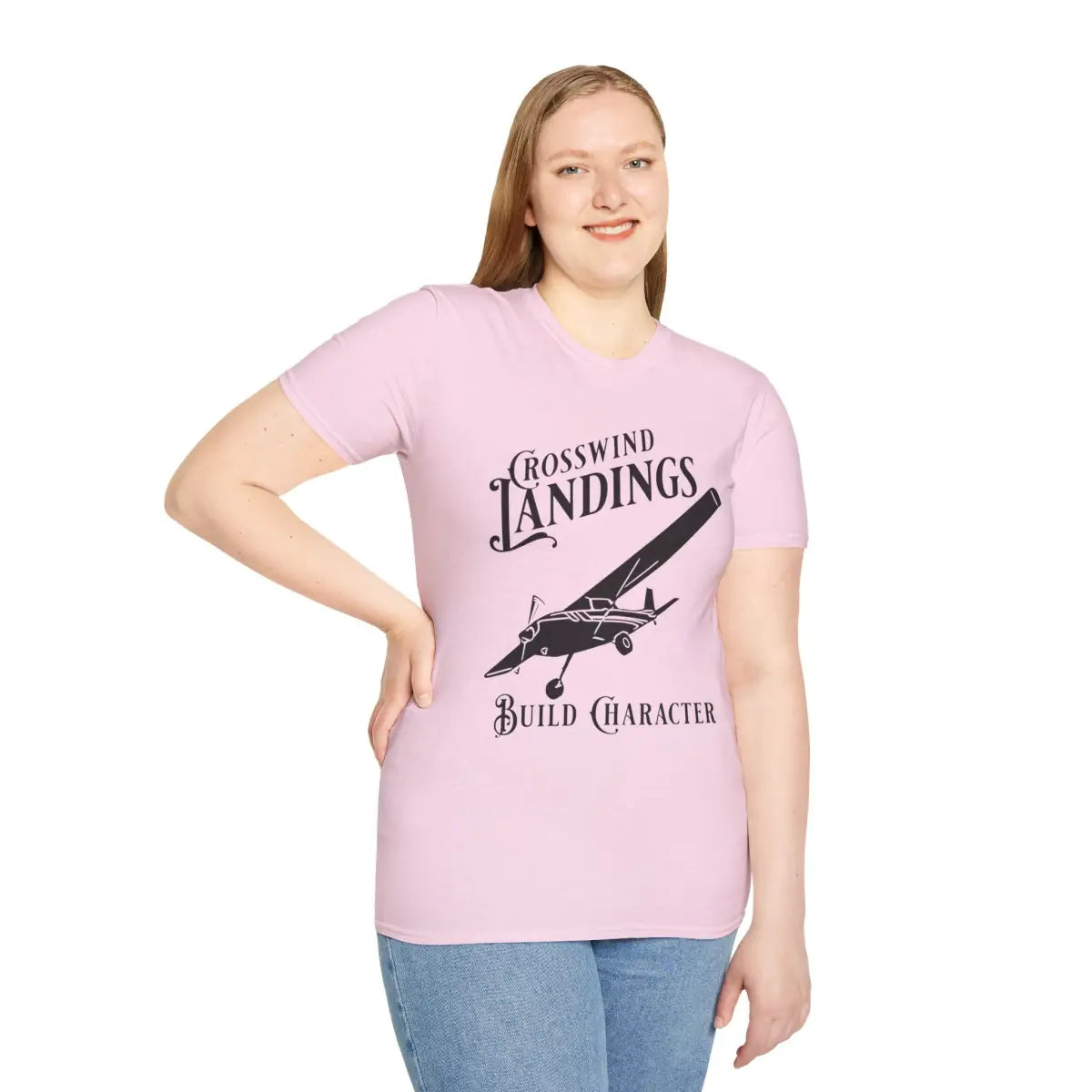 Crosswind Landings Build Character - Tee - T-Shirt - Pilot gifts - WWII warbird t-shirt