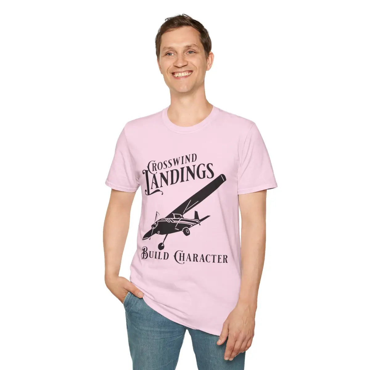 Crosswind Landings Build Character - Tee - T-Shirt - Gifts for pilots - Aviation apparel