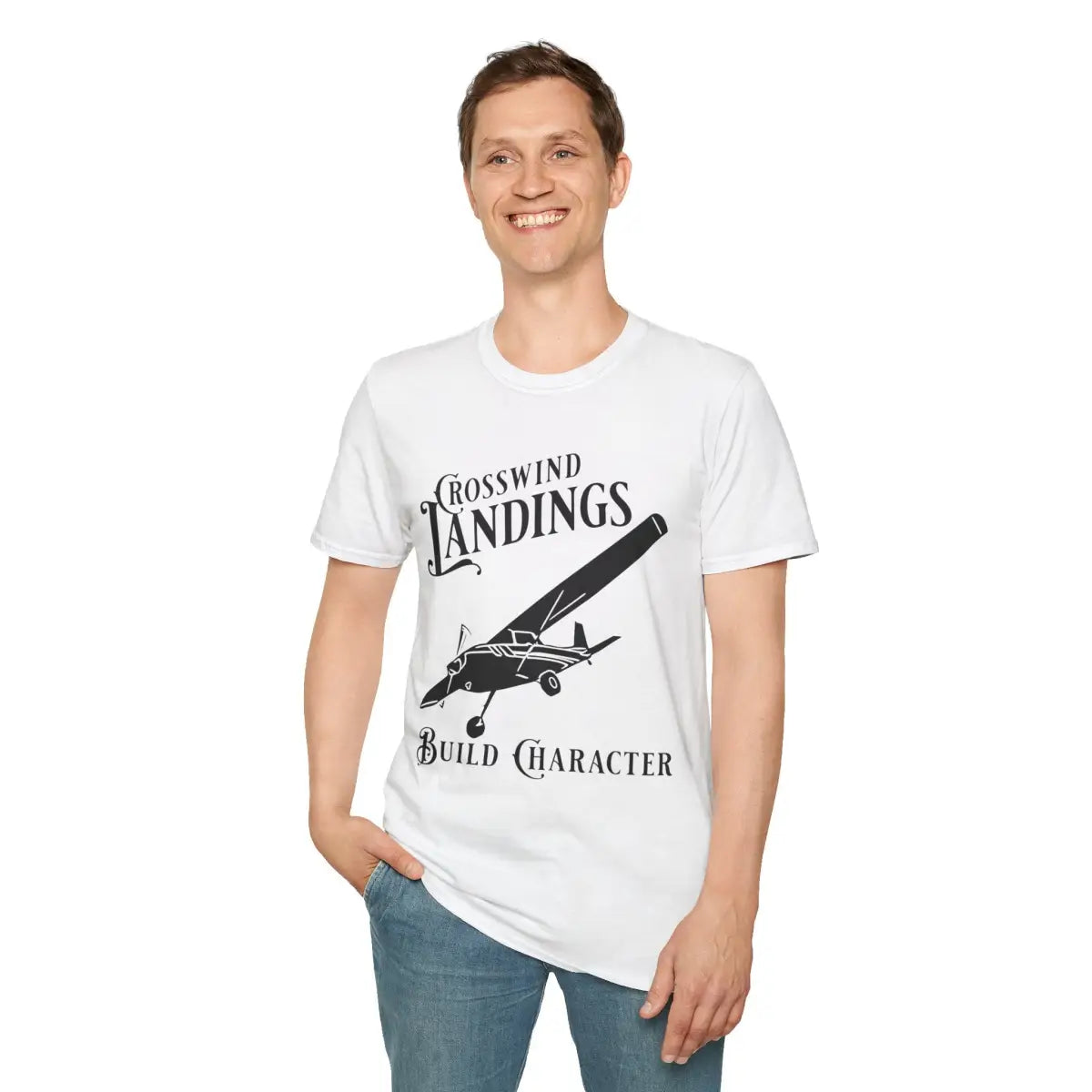 Crosswind Landings Build Character - Tee - T-Shirt - Gifts for pilots - Aviation apparel
