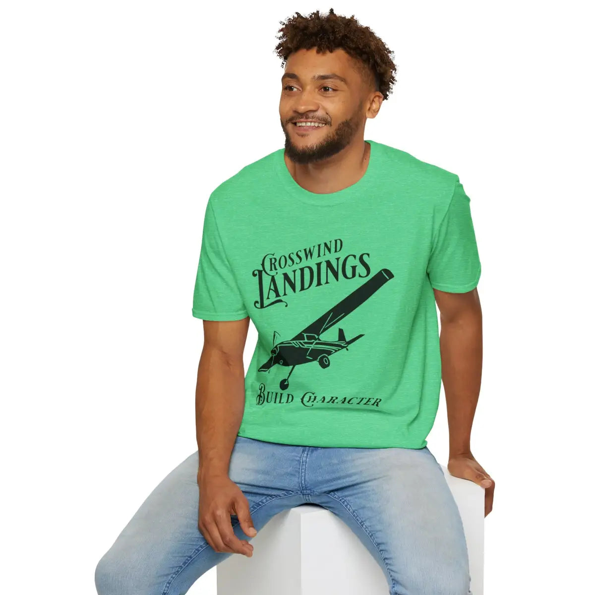 Crosswind Landings Build Character - Tee - T-Shirt - Gifts for pilots - Aviation apparel