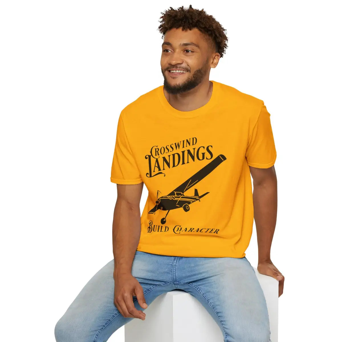 Crosswind Landings Build Character - Tee - T-Shirt - Gifts for pilots - Aviation apparel
