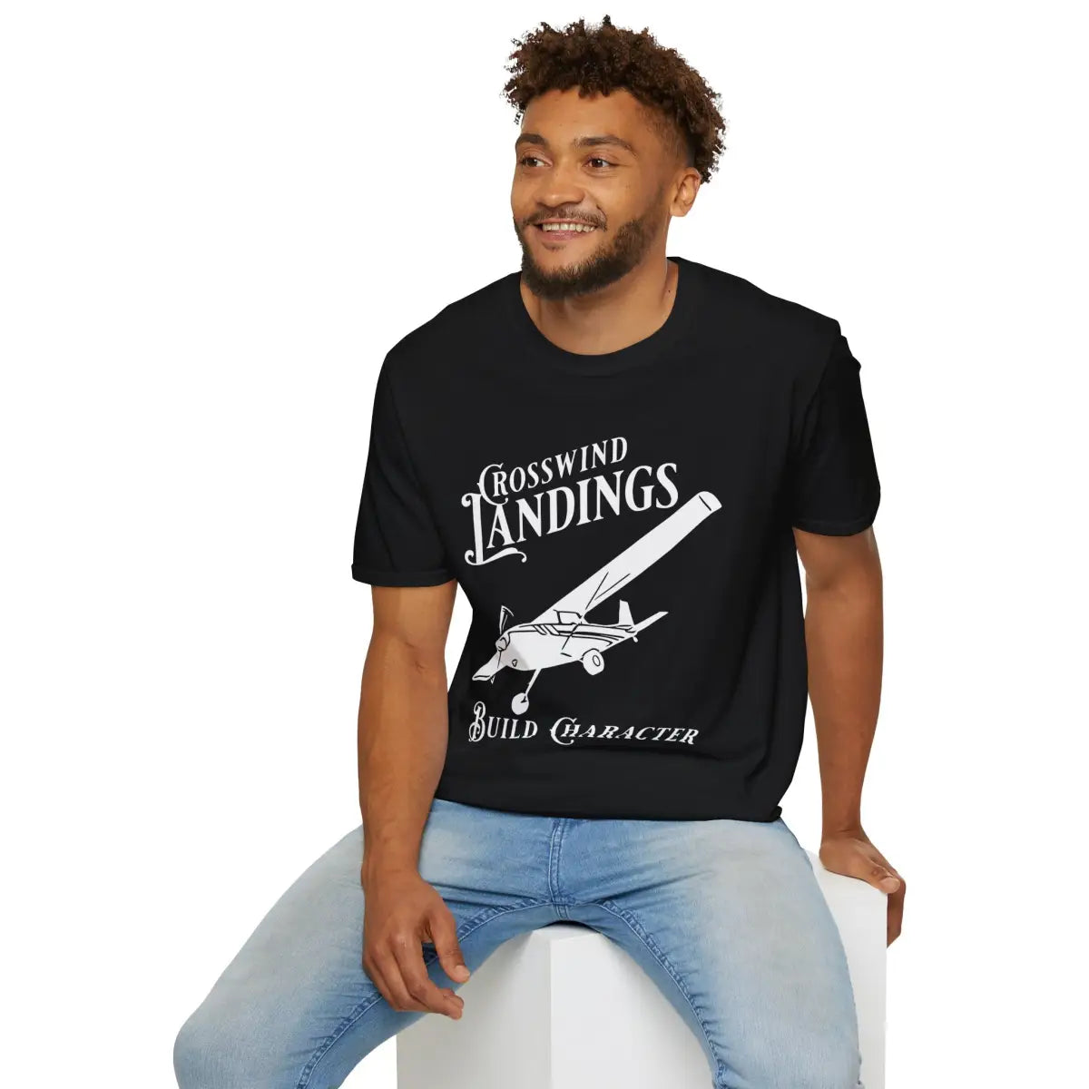 Crosswind Landings Build Character - Tee - T-Shirt - Gifts for pilots - Aviation apparel