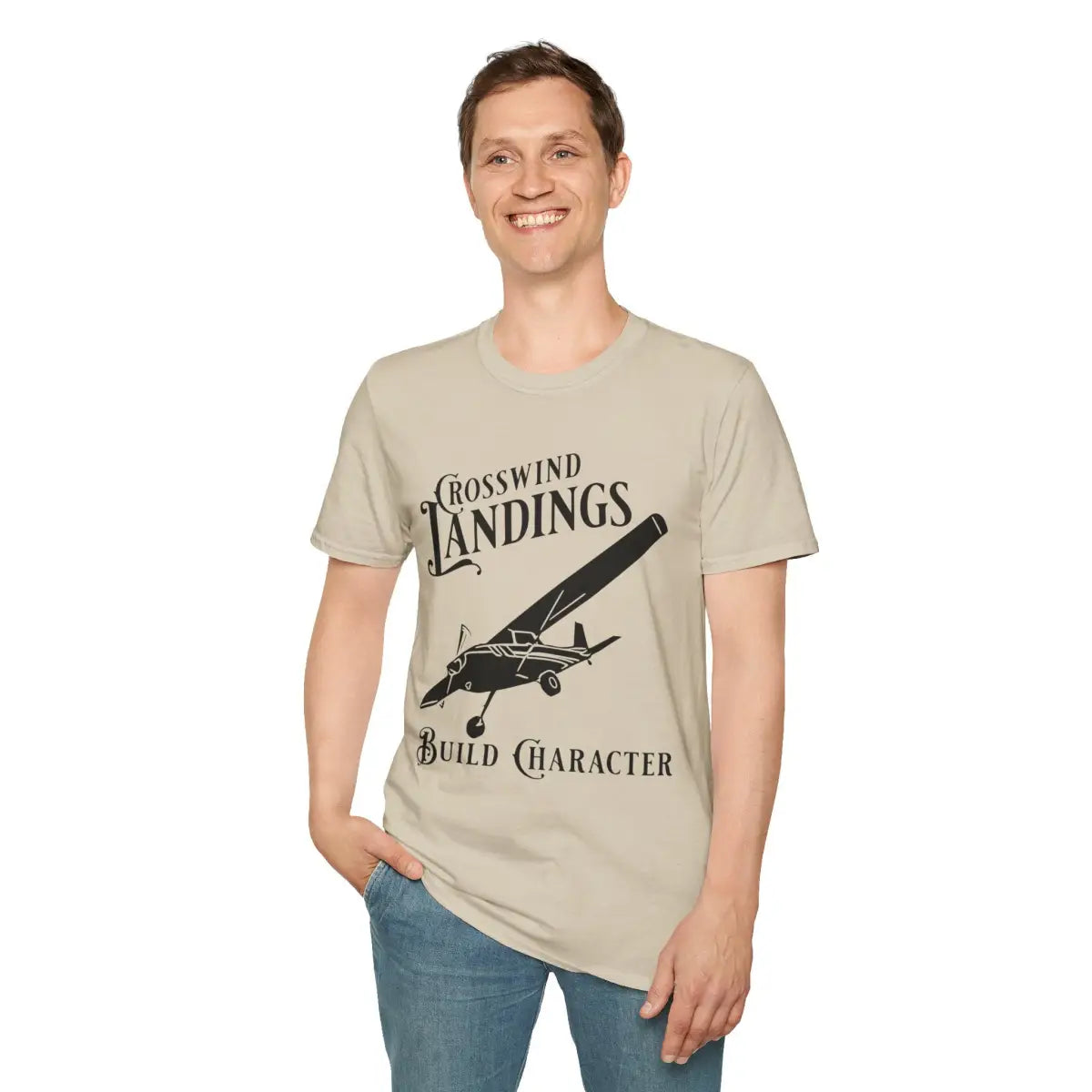 Crosswind Landings Build Character - Tee - T-Shirt - Gifts for pilots - Aviation apparel