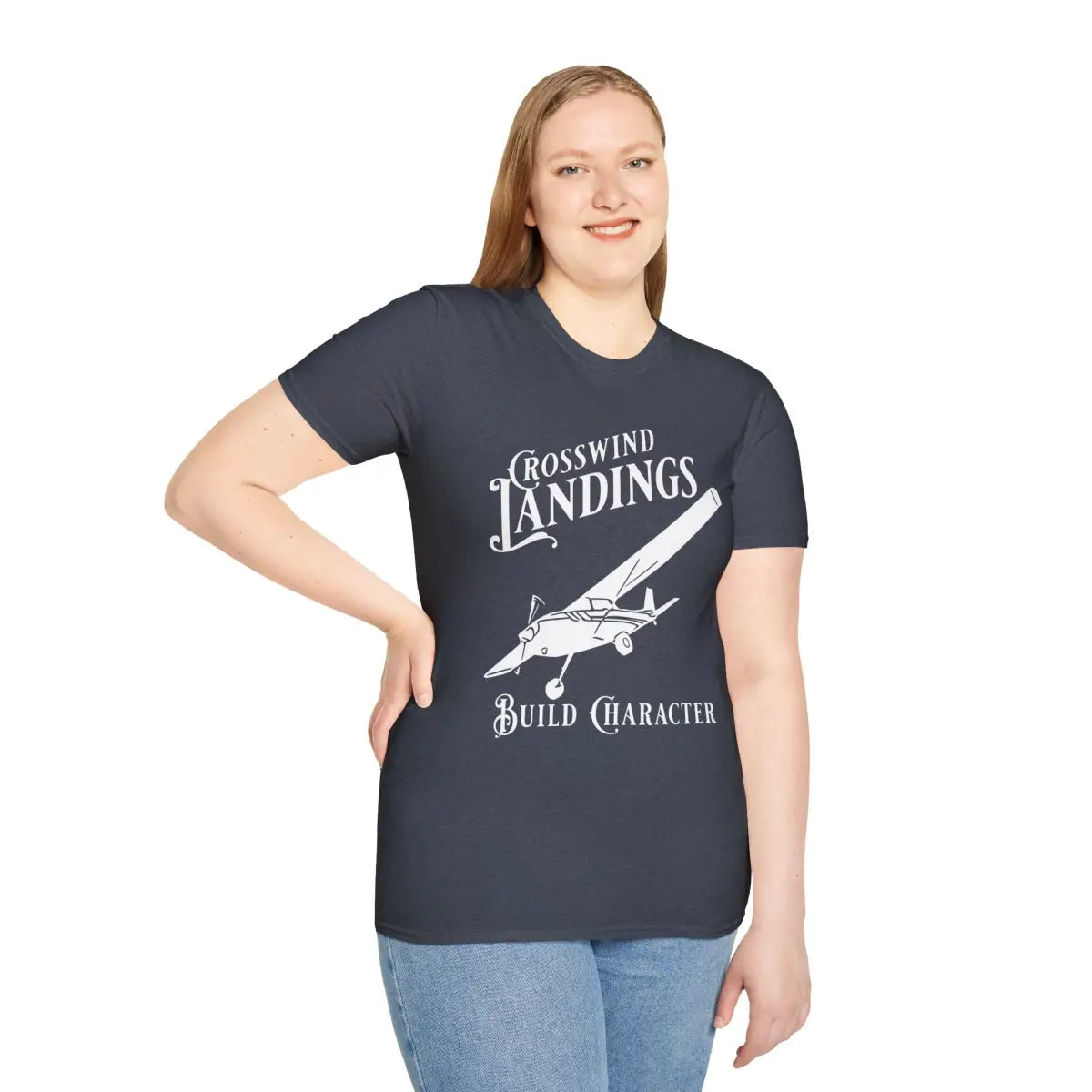 Crosswind Landings Build Character - Tee - T-Shirt - Gifts for pilots - Aviation apparel