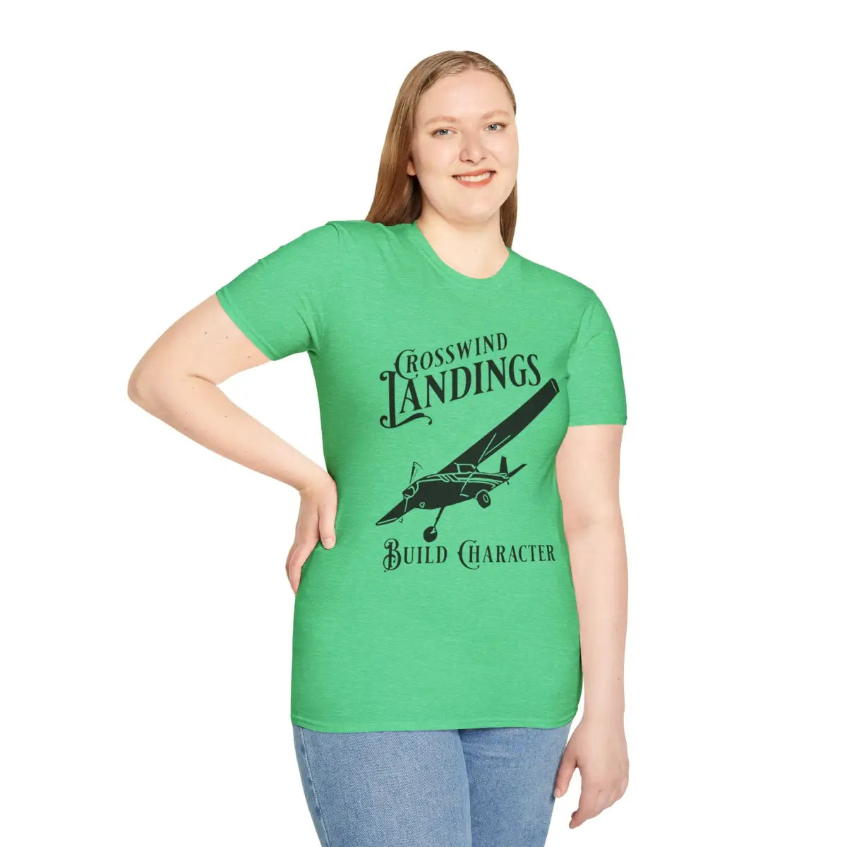 Crosswind Landings Build Character - Tee - T-Shirt - Pilot gifts - WWII warbird t-shirt