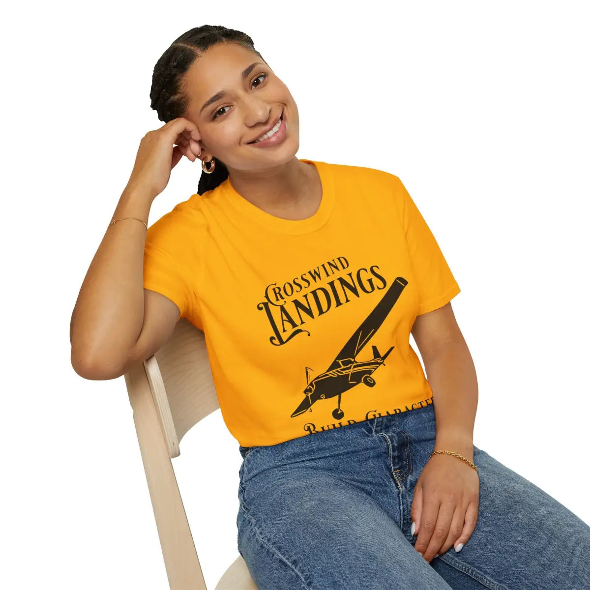 Crosswind Landings Build Character - Tee - T-Shirt - Gifts for pilots - Aviation apparel
