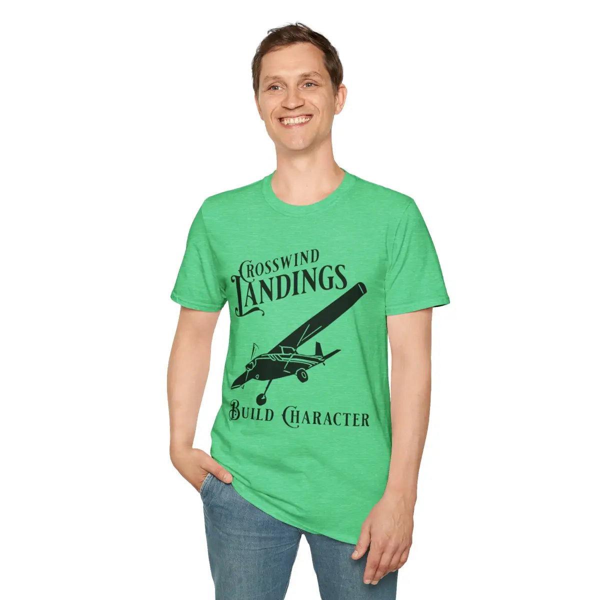 Crosswind Landings Build Character - Tee - T-Shirt - Gifts for pilots - Aviation apparel