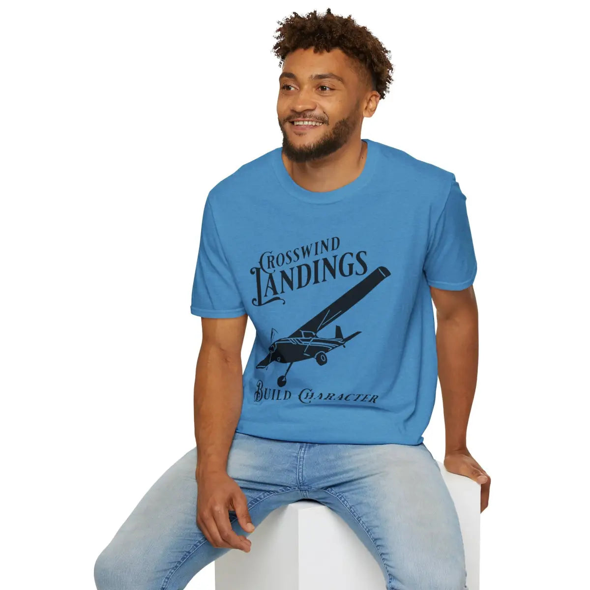 Crosswind Landings Build Character - Tee - T-Shirt - Gifts for pilots - Aviation apparel