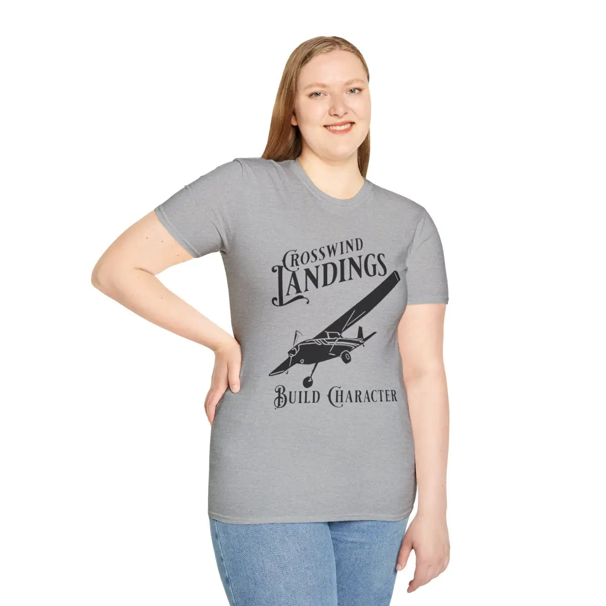 Crosswind Landings Build Character - Tee - T-Shirt - Pilot gifts - WWII warbird t-shirt
