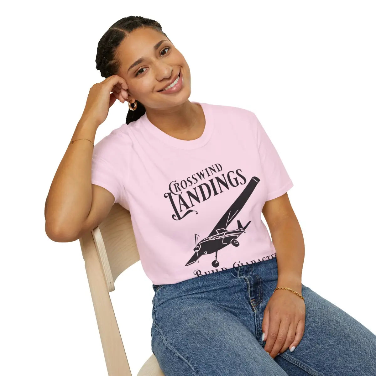 Crosswind Landings Build Character - Tee - T-Shirt - Gifts for pilots - Aviation apparel