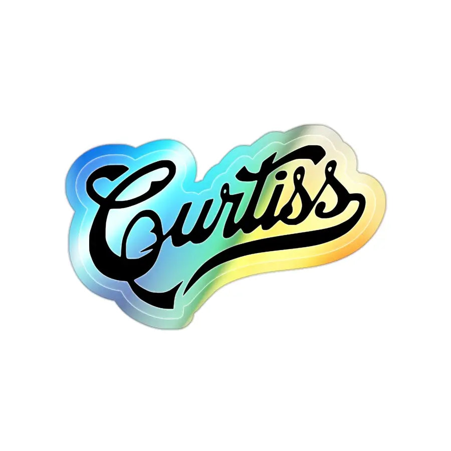Curtiss Logo Holographic Die-Cut Stickers - Paper products - Pilot gifts - WWII warbird t-shirt