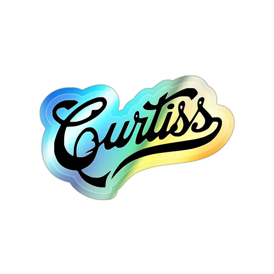 Curtiss Logo Holographic Die-Cut Stickers - Paper products - Pilot gifts - WWII warbird t-shirt