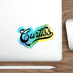 Curtiss Logo Holographic Die-Cut Stickers - Paper products - Pilot gifts - WWII warbird t-shirt