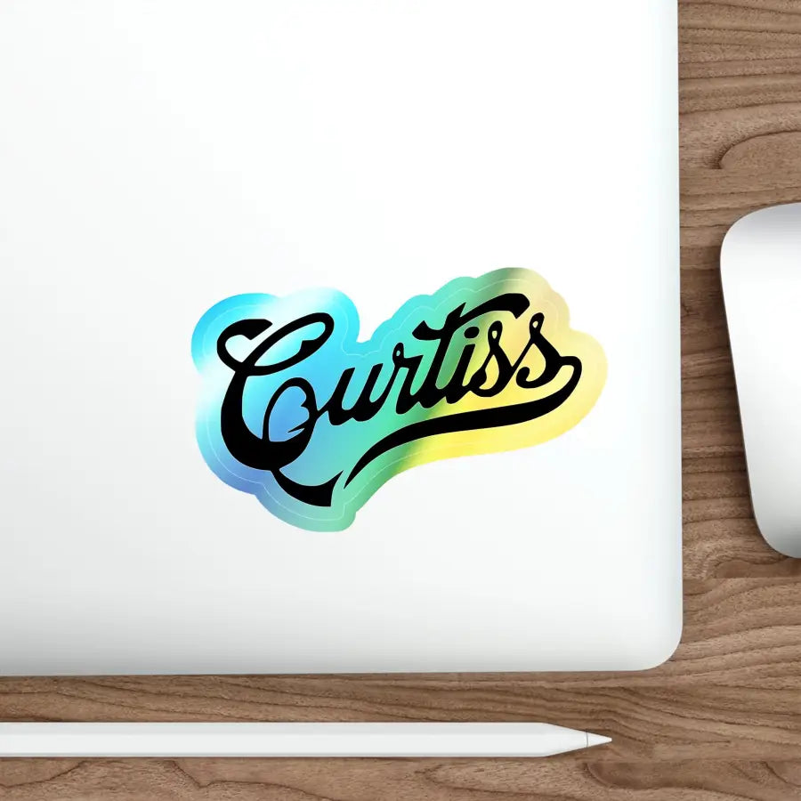Curtiss Logo Holographic Die-Cut Stickers - Paper products - Pilot gifts - WWII warbird t-shirt